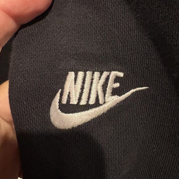 Nike Hoodie Mens Small Black Blue Swoosh Logo DM6873-010 Embroidered Pullover - Picture 7 of 16